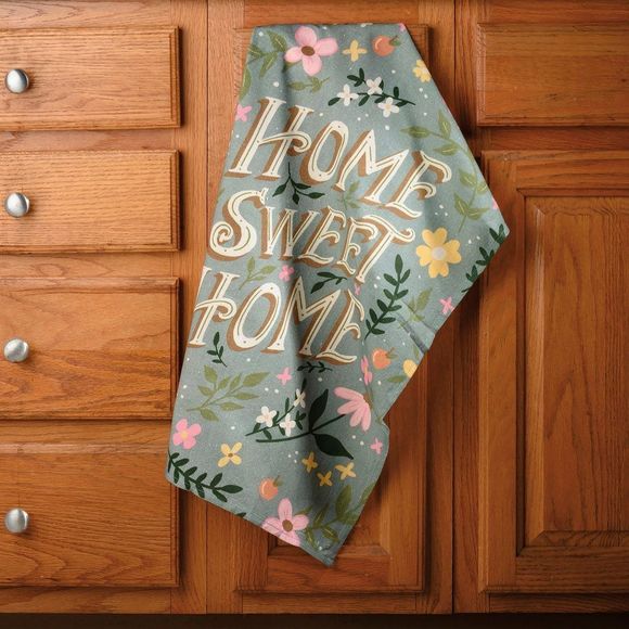 Home Sweet Home Floral Design Kitchen Towel | Novelty Tea Towel | Cute Kitchen - Picture 2 of 3